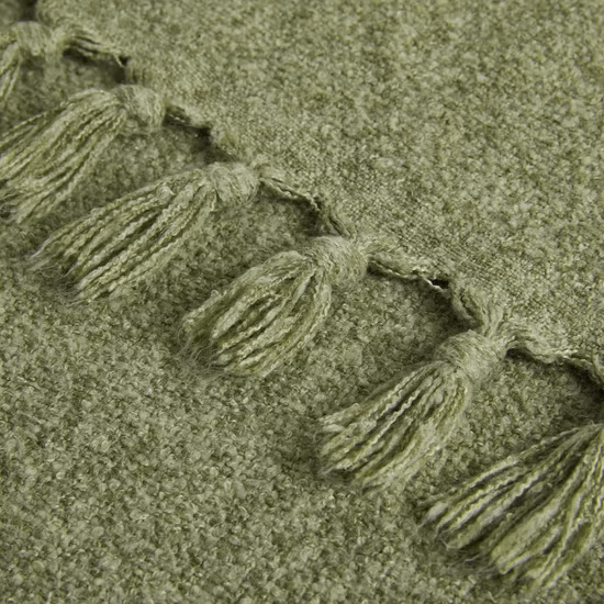 Couvertures tricotées à la main en acrylique Jetés en polyester avec glands
