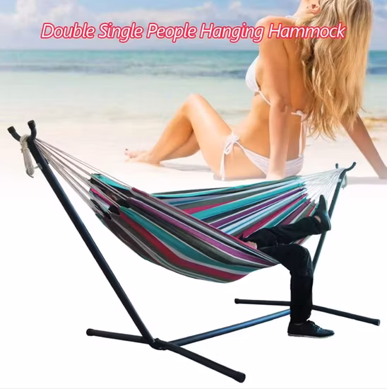 Hamac avec Support Pliant Camping Double