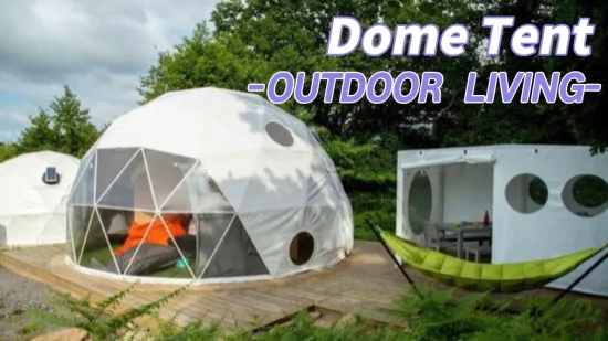 Tente de dôme d'hôtel de glamping de luxe quatre saisons pour le camping