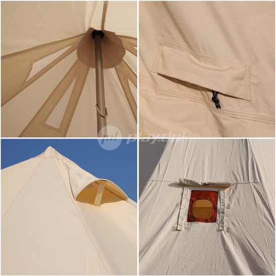 Tente de camping en plein air imperméable à l'eau Tipi Yourte Tente Glamping