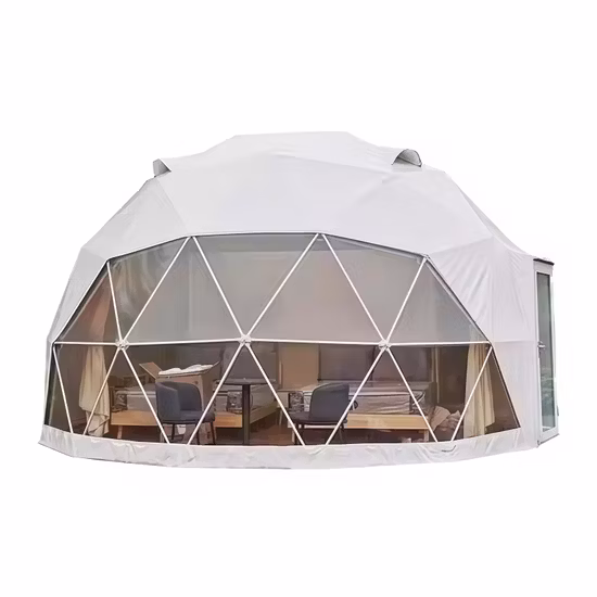 Tente de luxe de maison de dôme géodésique de glamping imperméable préfabriquée de camping en plein air