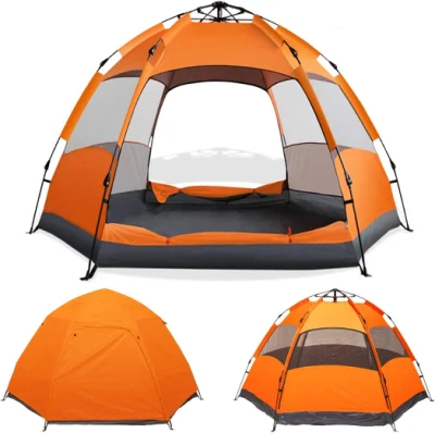 Tente de camping instantanée Pop up 2-3 personnes Tente double couche résistante à l'eau hydraulique automatique pour l'extérieur