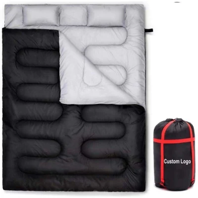 Pissenlit double sacs de couchage avec 2 oreillers légers 2 personnes sac de couchage extérieur camp adulte sac à dos